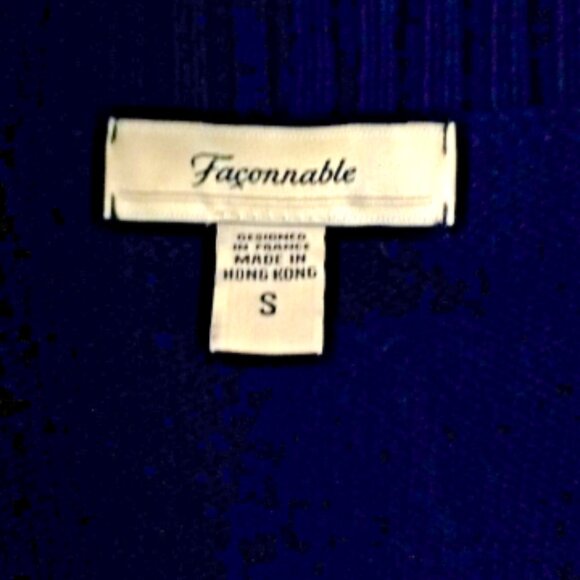 Faconnable Women’s Sweater Sz S Vest Cap Sleeves Crossover  Pullover Navy Blue - Picture 5 of 15